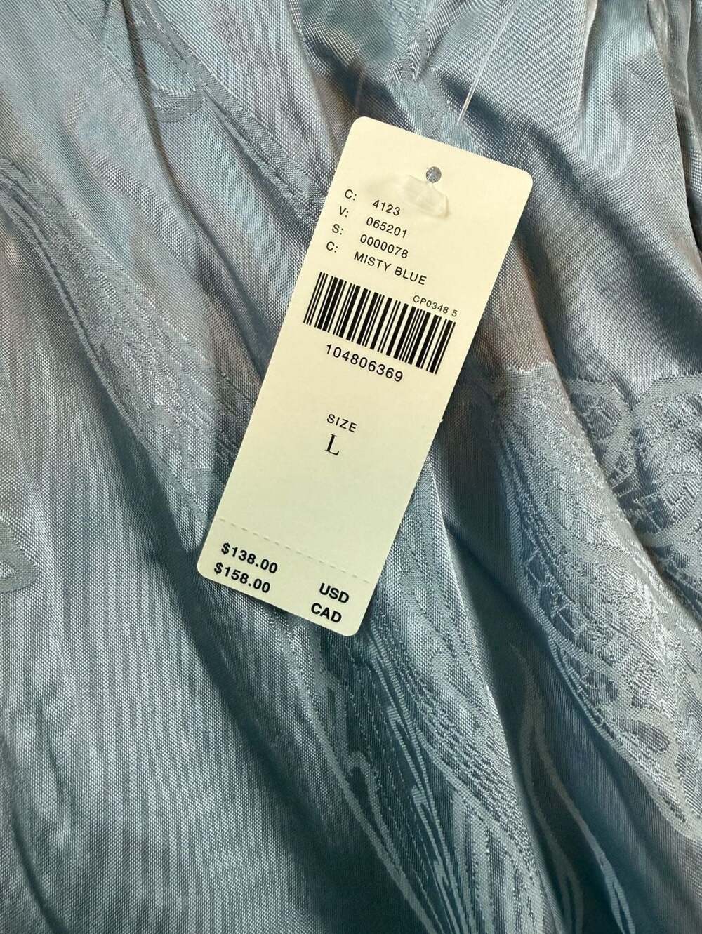 NWT Anthropologie Misty Blue Jacquard Balloon Pants, Side Pockets, Size Large - Picture 6 of 9